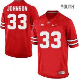 Youth NCAA Ohio State Buckeyes Pete Johnson #33 College Stitched Authentic Nike Red Football Jersey IW20J21JL